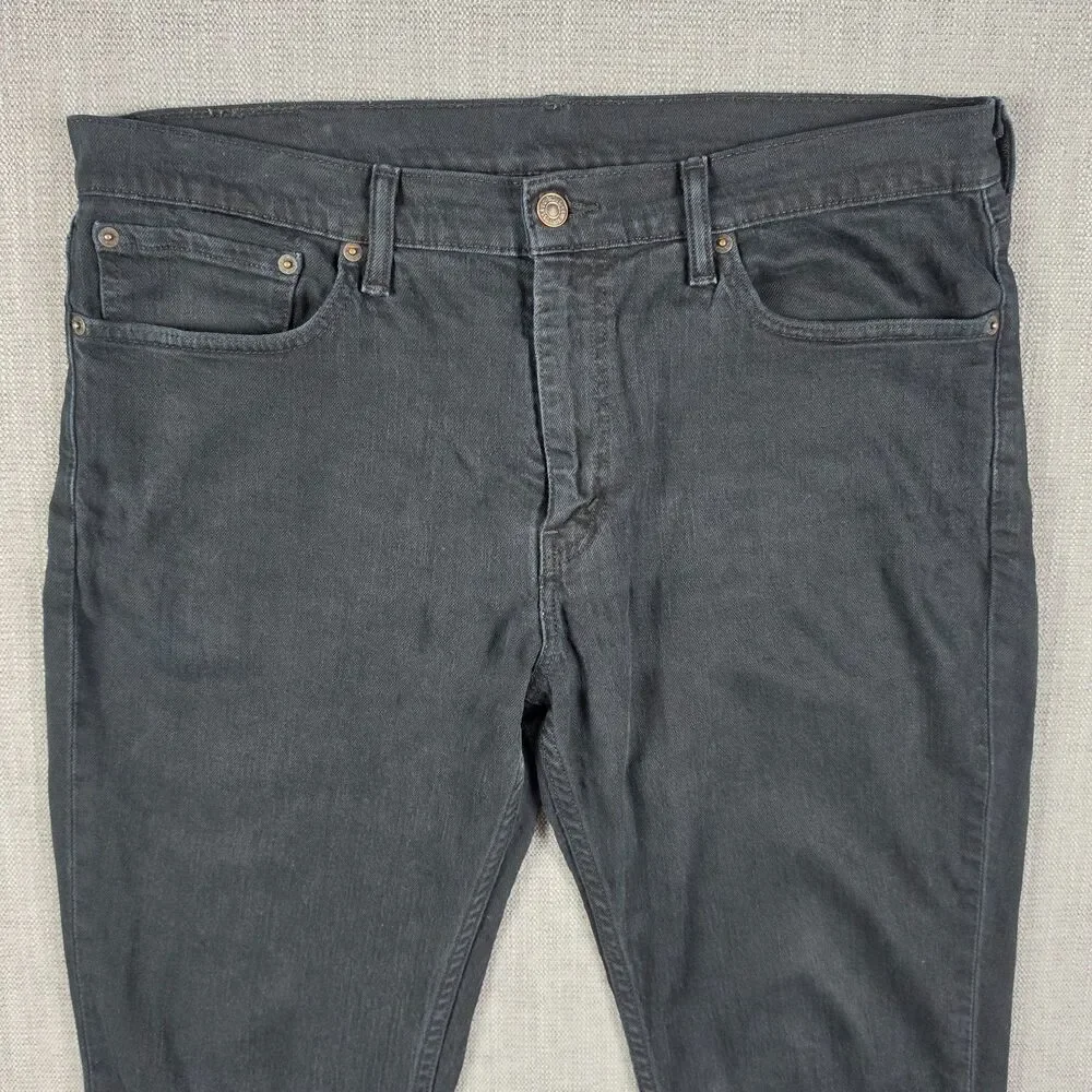 Levi's 511 Straight Leg Jeans Men's 36x30 Black Stretch Denim Pants Grunge Y2K